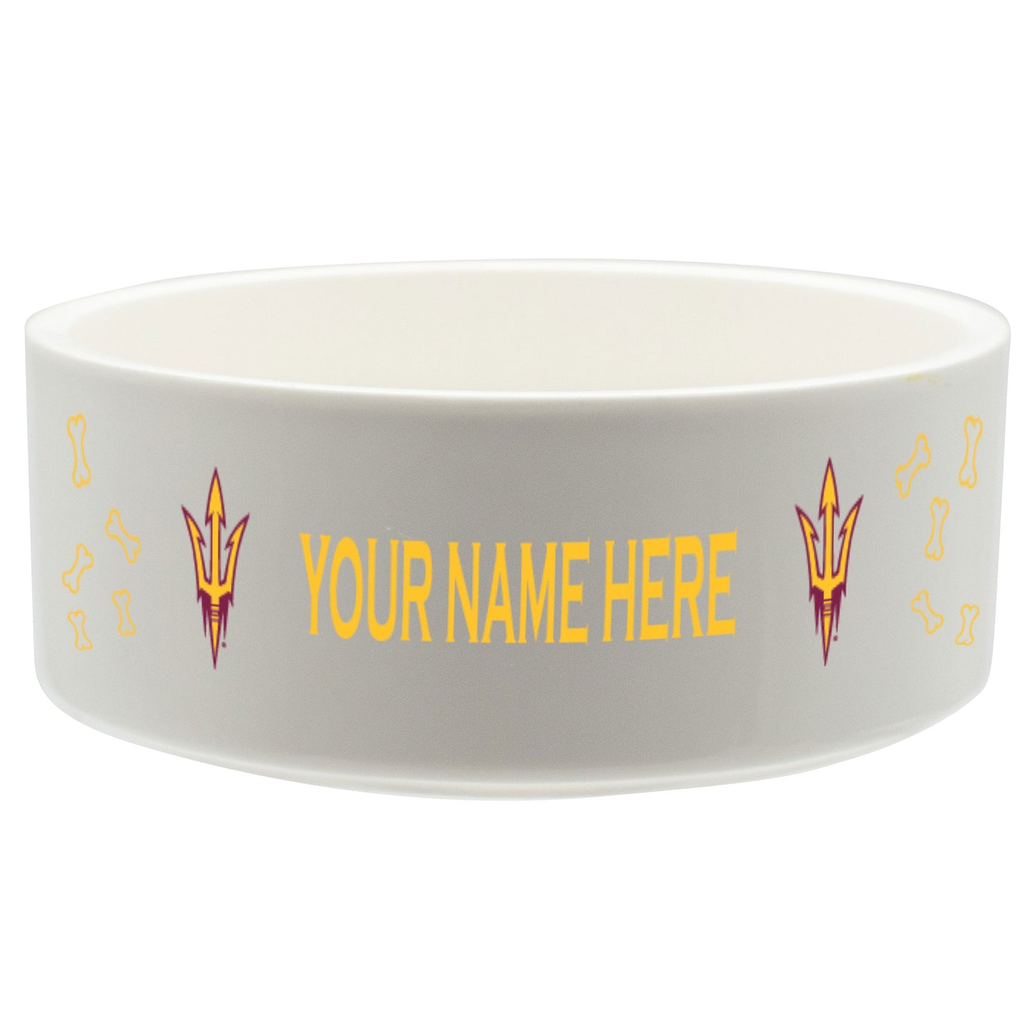 White Arizona State Sun Devils 20oz. Personalized Pet Bowl