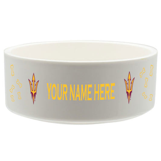 White Arizona State Sun Devils 20oz. Personalized Pet Bowl