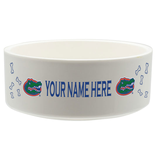 White Florida Gators 20oz. Personalized Pet Bowl