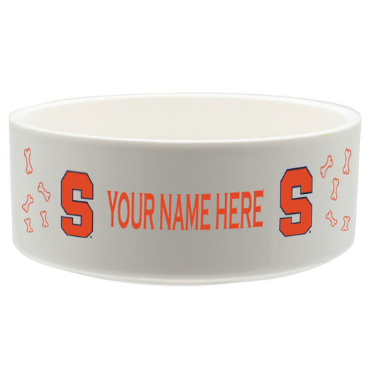 White Syracuse Orange 20oz. Personalized Pet Bowl