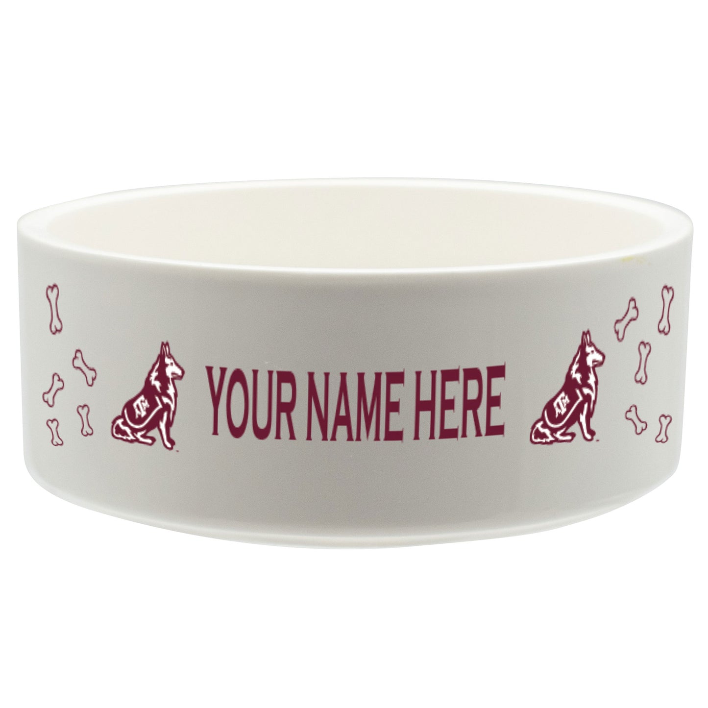 White Texas A&M Aggies 20oz. Personalized Pet Bowl