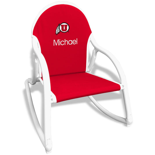 Infant Red Utah Utes Personalized Rocking Chair