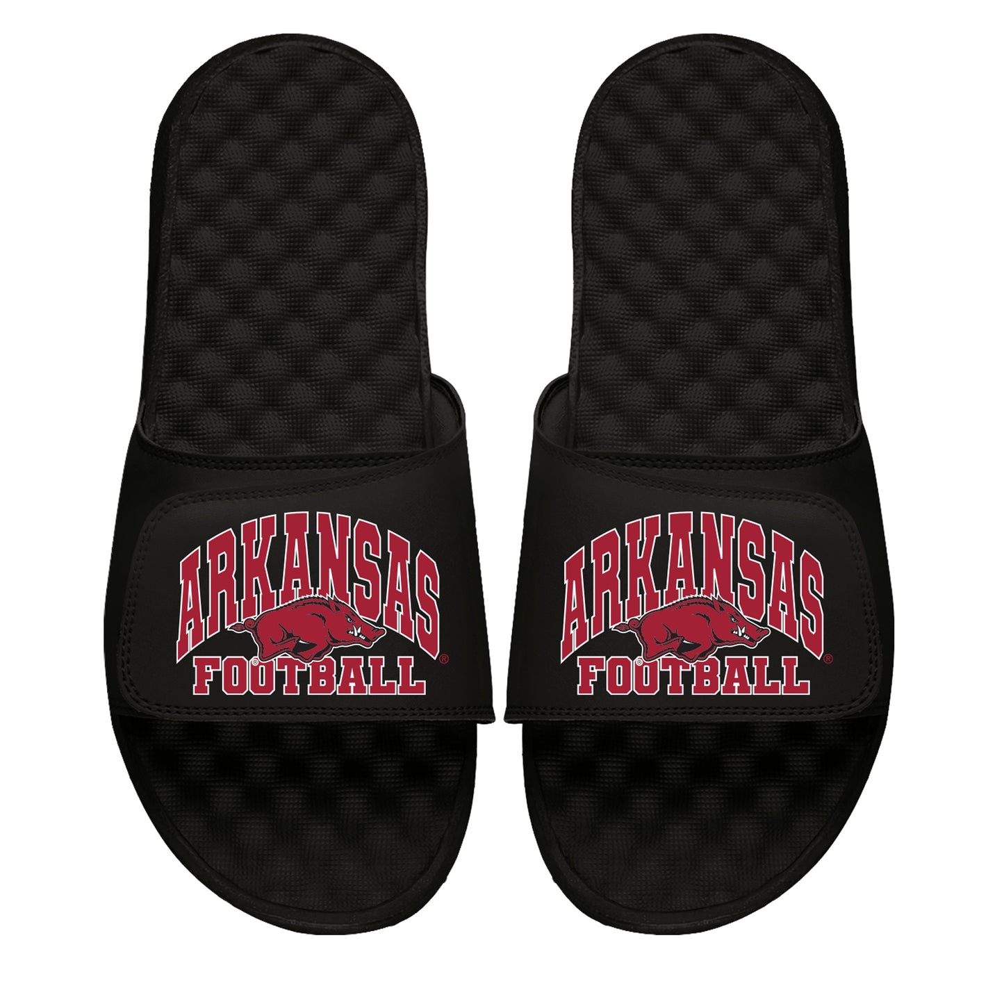 Unisex ISlide Black Arkansas Razorbacks Football Varsity Slide Sandals