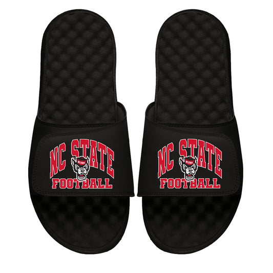 Unisex ISlide Black NC State Wolfpack Football Varsity Slide Sandals