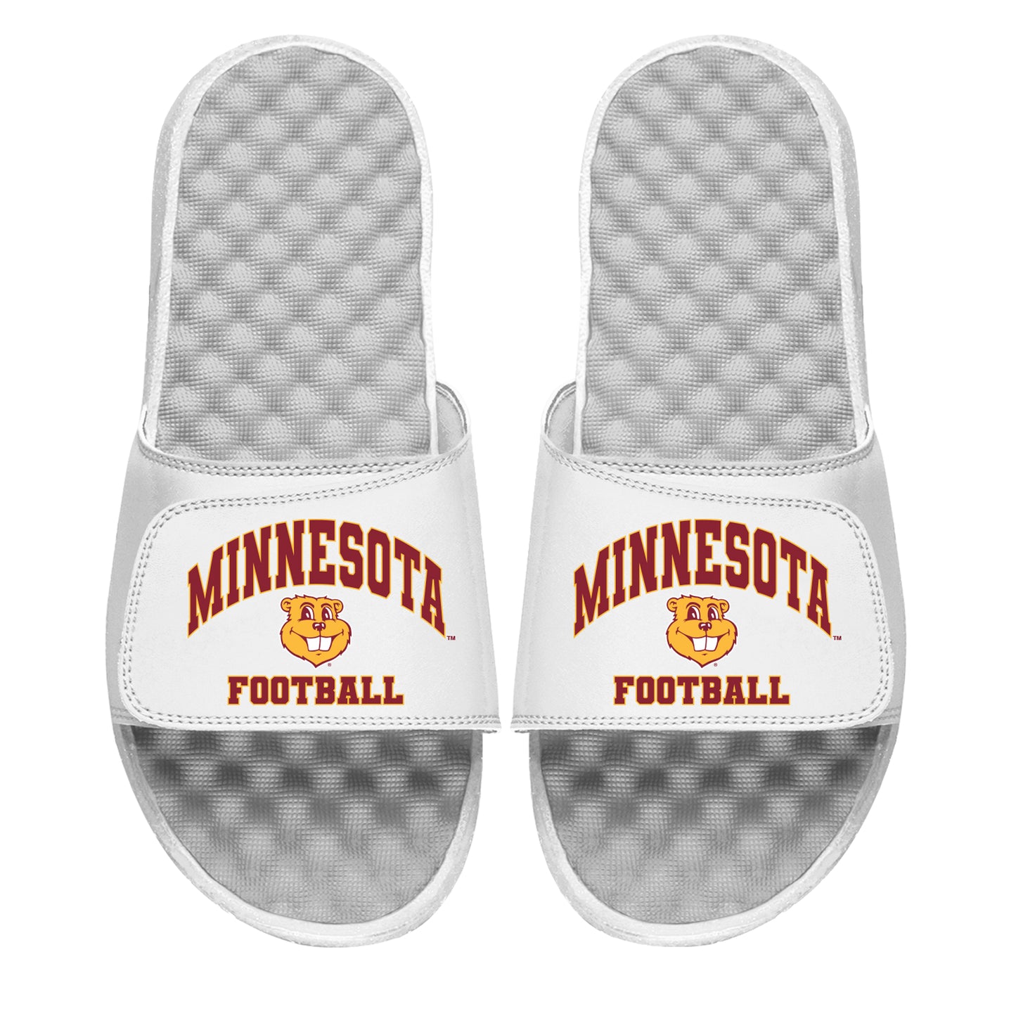 Unisex ISlide White Minnesota Golden Gophers Football Varsity Slide Sandals