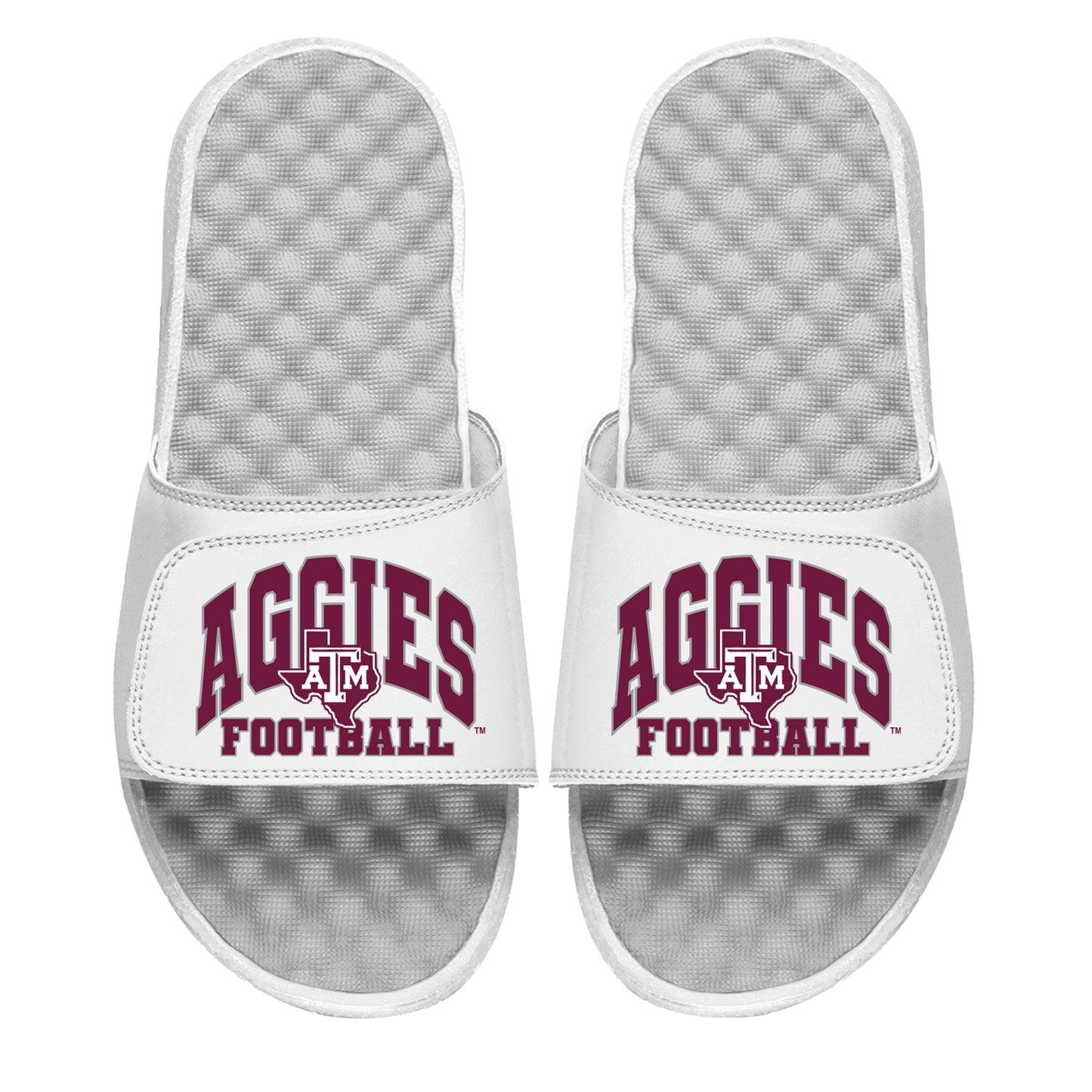 Unisex ISlide White Texas A&M Aggies Football Varsity Slide Sandals