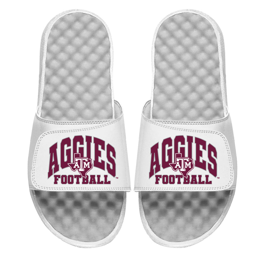 Unisex ISlide White Texas A&M Aggies Football Varsity Slide Sandals