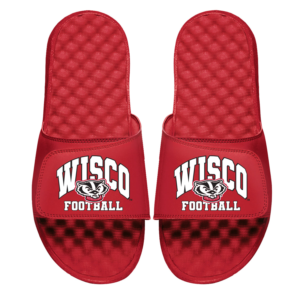 Youth ISlide Red Wisconsin Badgers Football Varsity Slide Sandals