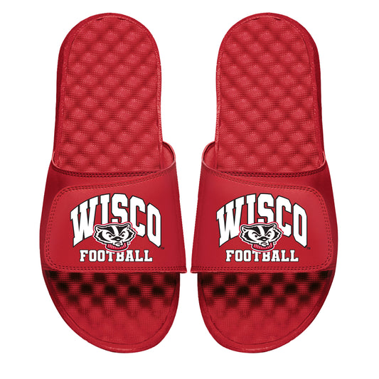 Youth ISlide Red Wisconsin Badgers Football Varsity Slide Sandals