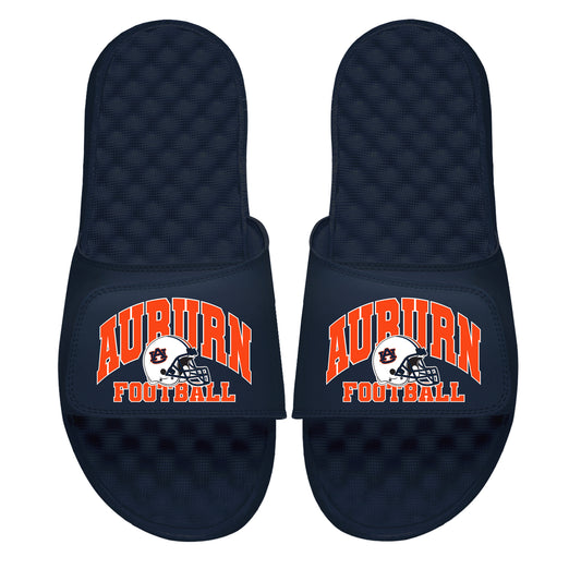 Youth ISlide Navy Auburn Tigers Football Varsity Slide Sandals