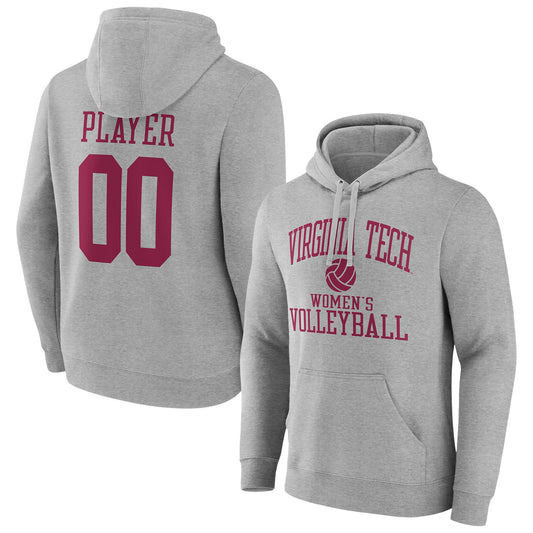 Men's Gray Virginia Tech Hokies Women's Volleyball Pick-A-Player NIL Gameday Tradition Pullover Hoodie