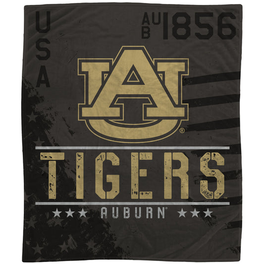 Auburn Tigers 50'' x 60'' Camo Flannel Fleece Blanket