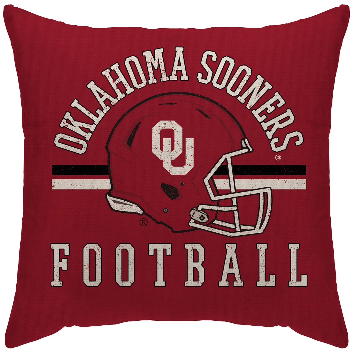 Oklahoma Sooners 18'' x 18'' Helmet Logo Duck Cloth Décor Pillow Cover
