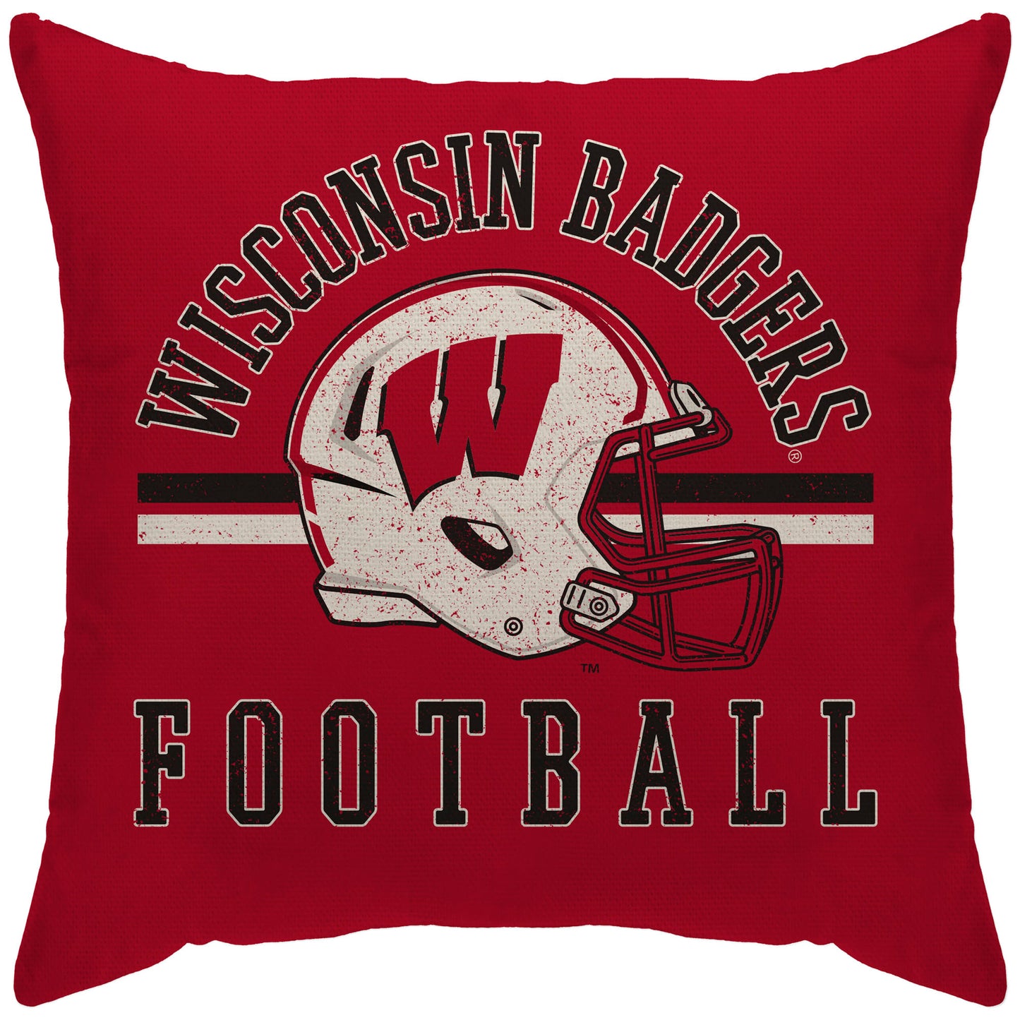 Wisconsin Badgers 18'' x 18'' Helmet Logo Duck Cloth Décor Pillow Cover