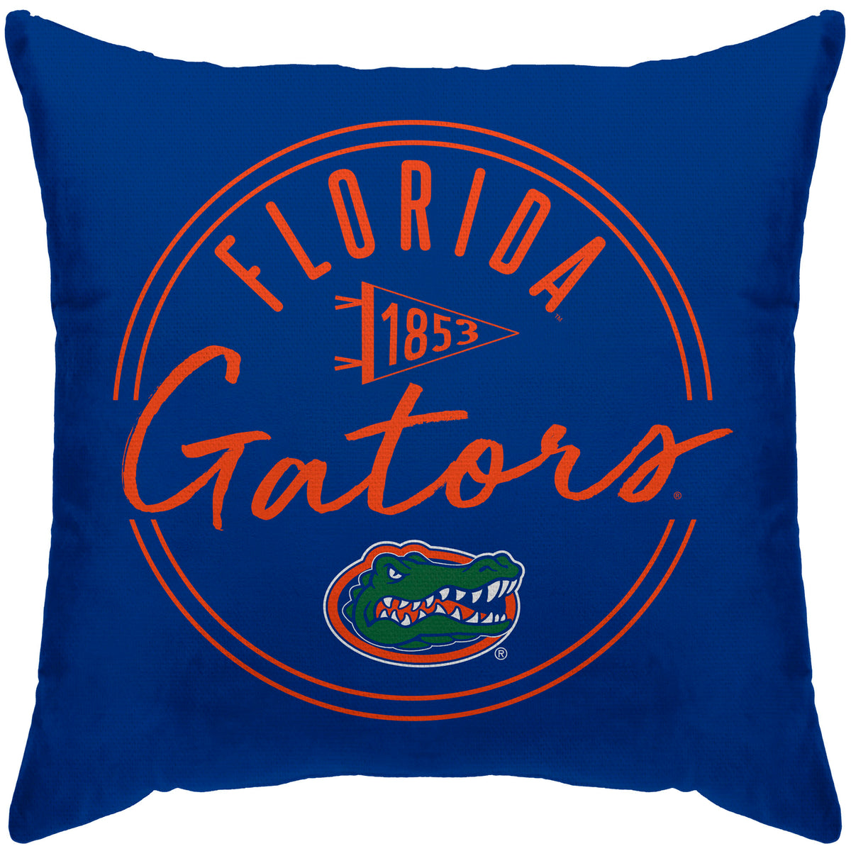 Florida Gators 18'' x 18'' Script Circle Duck Cloth Décor Pillow Cover