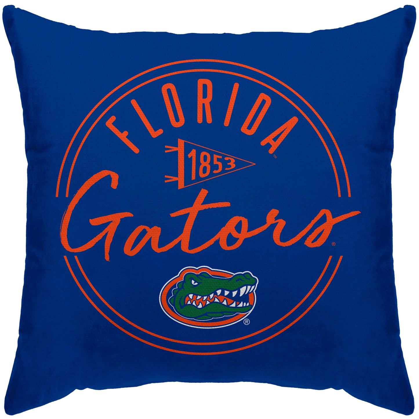 Florida Gators 18'' x 18'' Script Circle Duck Cloth Décor Pillow Cover