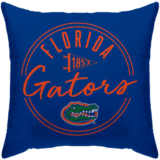 Florida Gators 18'' x 18'' Script Circle Duck Cloth Décor Pillow Cover