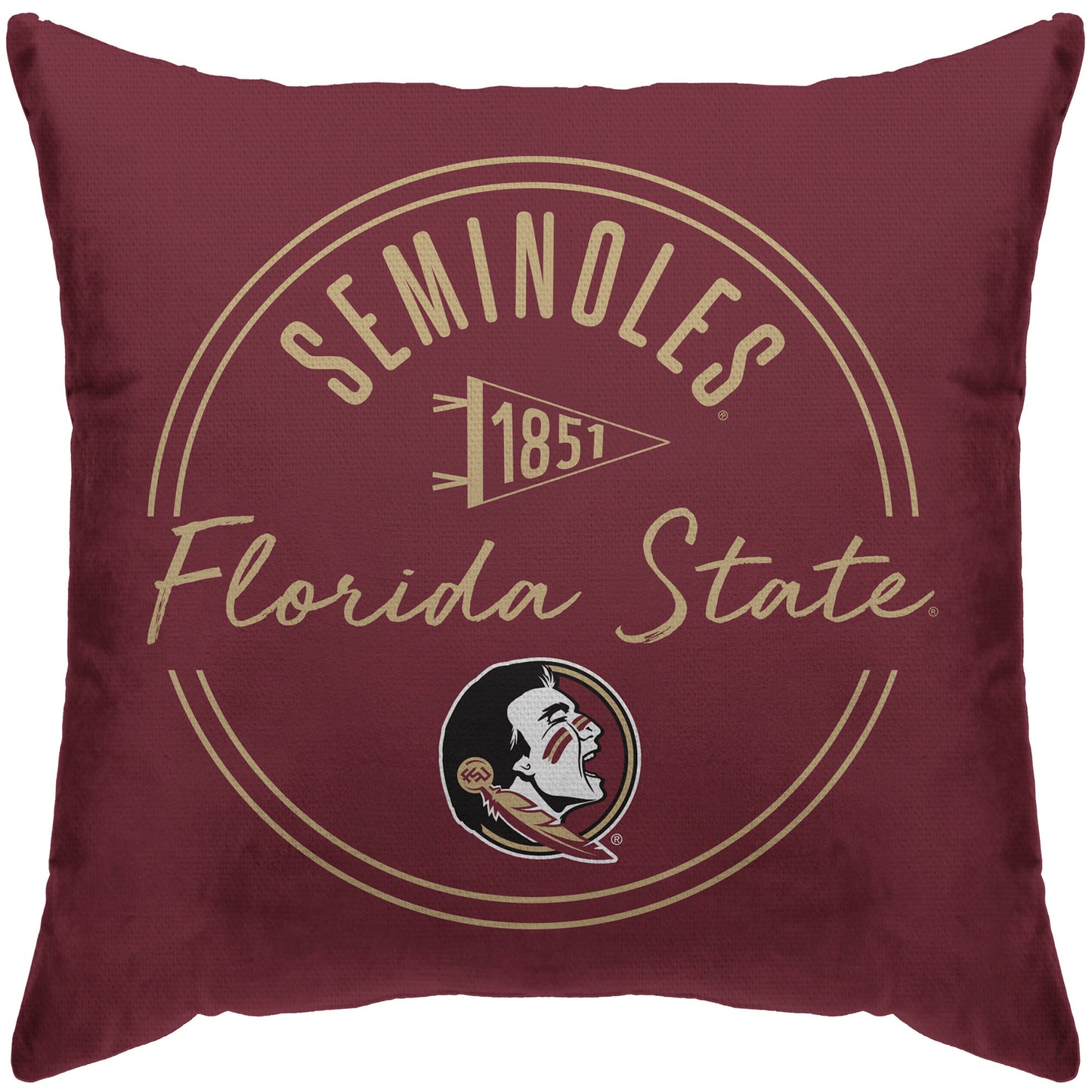 Florida State Seminoles 18'' x 18'' Script Circle Duck Cloth Décor Pillow Cover