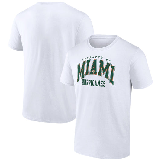 Men's White Miami Hurricanes Property College T-Shirt