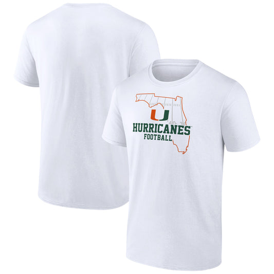 Men's White Miami Hurricanes State Field T-Shirt