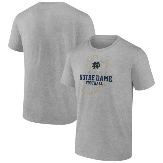 Men's Heather Gray Notre Dame Fighting Irish State Field T-Shirt