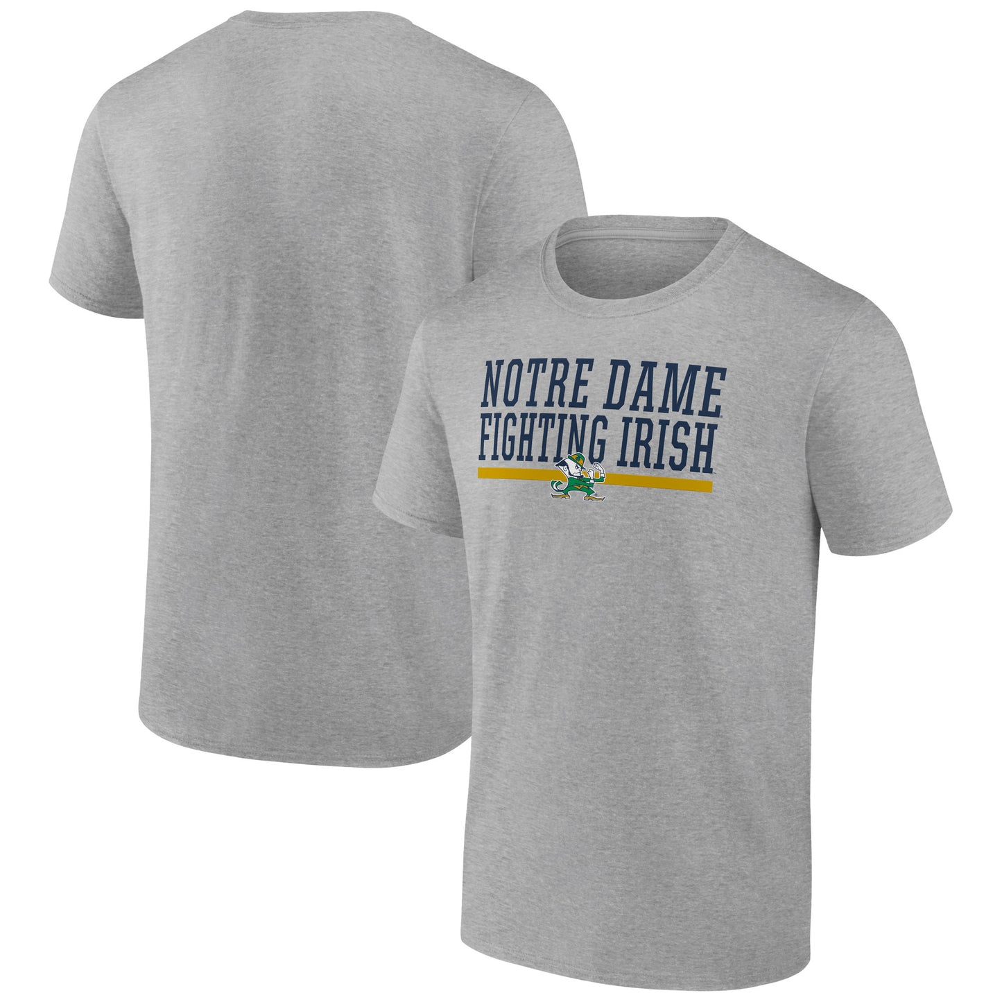 Men's Heather Gray Notre Dame Fighting Irish Collegiate Stack T-Shirt