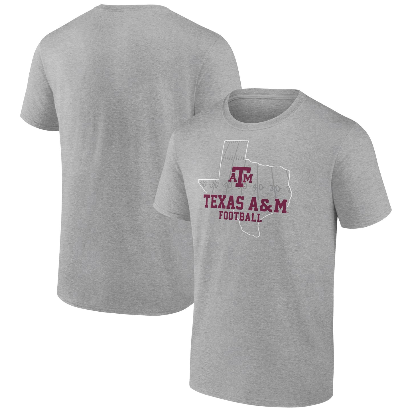 Men's Heather Gray Texas A&M Aggies State Field T-Shirt