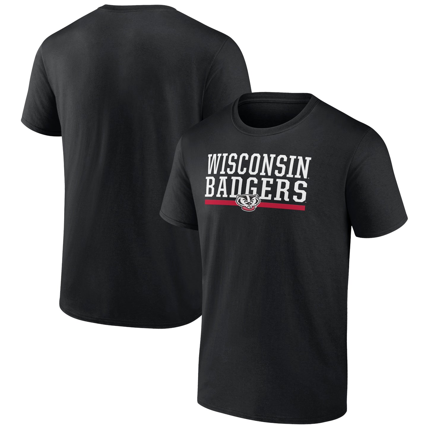 Men's Black Wisconsin Badgers Collegiate Stack T-Shirt