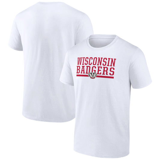 Men's White Wisconsin Badgers Collegiate Stack T-Shirt