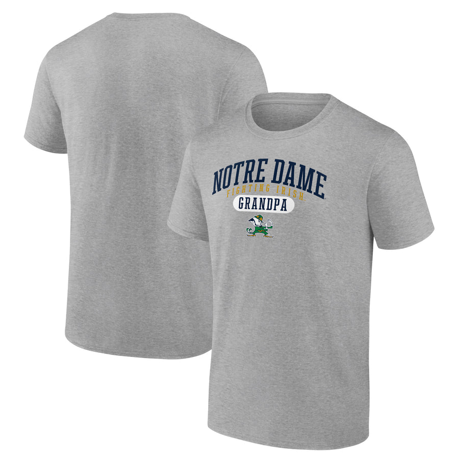 Men's Heather Gray Notre Dame Fighting Irish Alumni Grandpa T-Shirt