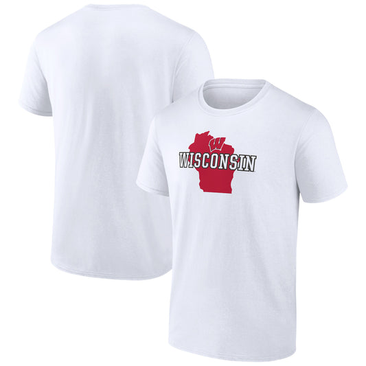 Men's White Wisconsin Badgers Home State T-Shirt