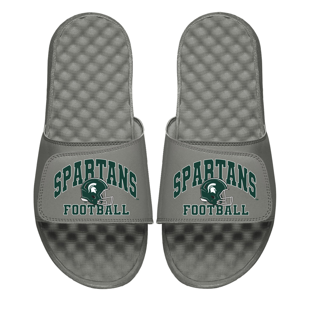 Men's ISlide Gray Michigan State Spartans Football Slide Sandals