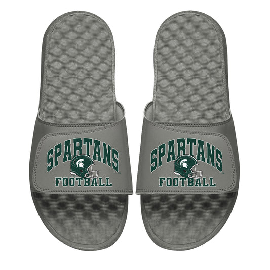 Men's ISlide Gray Michigan State Spartans Football Slide Sandals