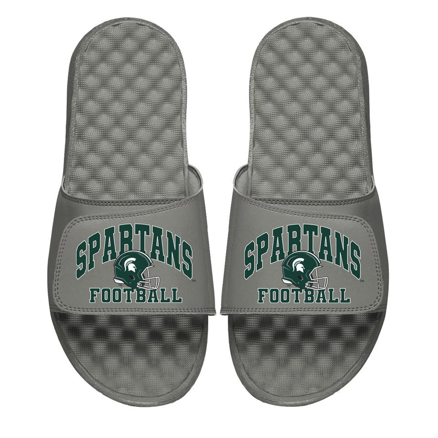 Men's ISlide Gray Michigan State Spartans Football Slide Sandals