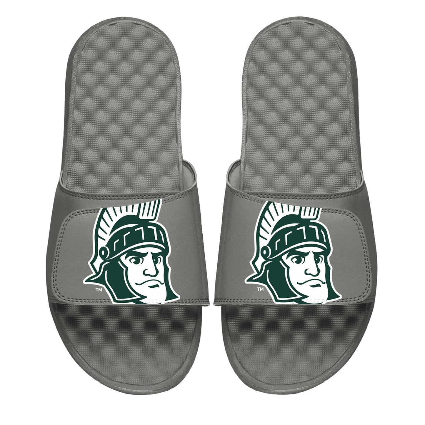 Men's ISlide Gray Michigan State Spartans Mascot Slide Sandals