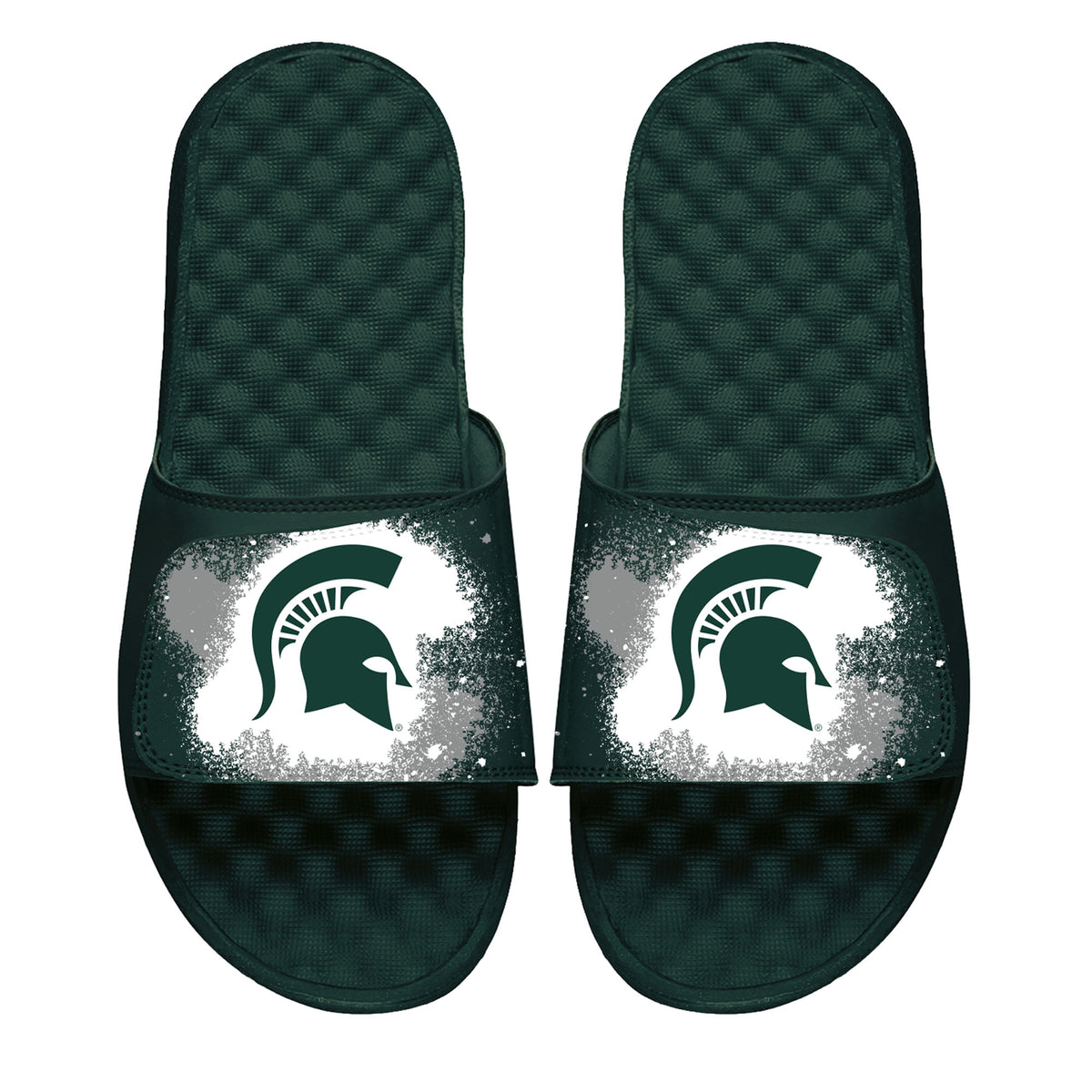 Men's ISlide Green Michigan State Spartans Painted Primary Logo Slide Sandals