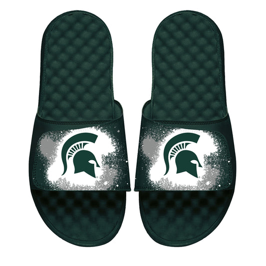Men's ISlide Green Michigan State Spartans Painted Primary Logo Slide Sandals