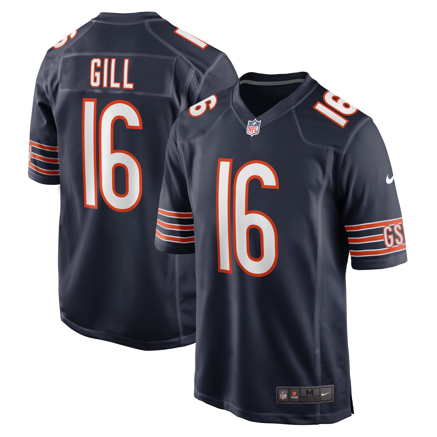 Men's Nike Trenton Gill Navy Chicago Bears Game Player Jersey