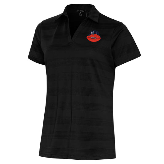 Women's Antigua Black Chicago Bears Throwback Logo Compass Polo