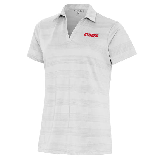 Women's Antigua White Kansas City Chiefs Throwback Logo Compass Polo