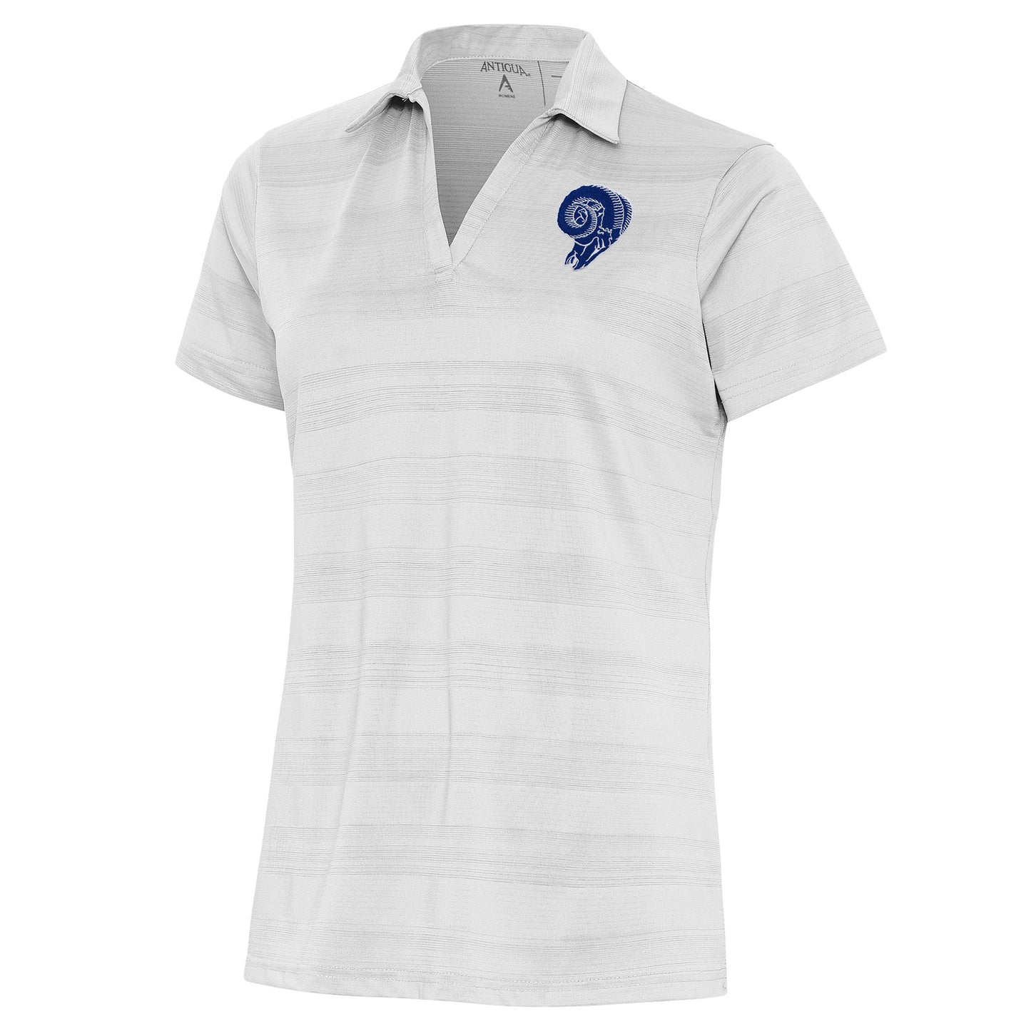 Women's Antigua White Los Angeles Rams Throwback Logo Compass Polo