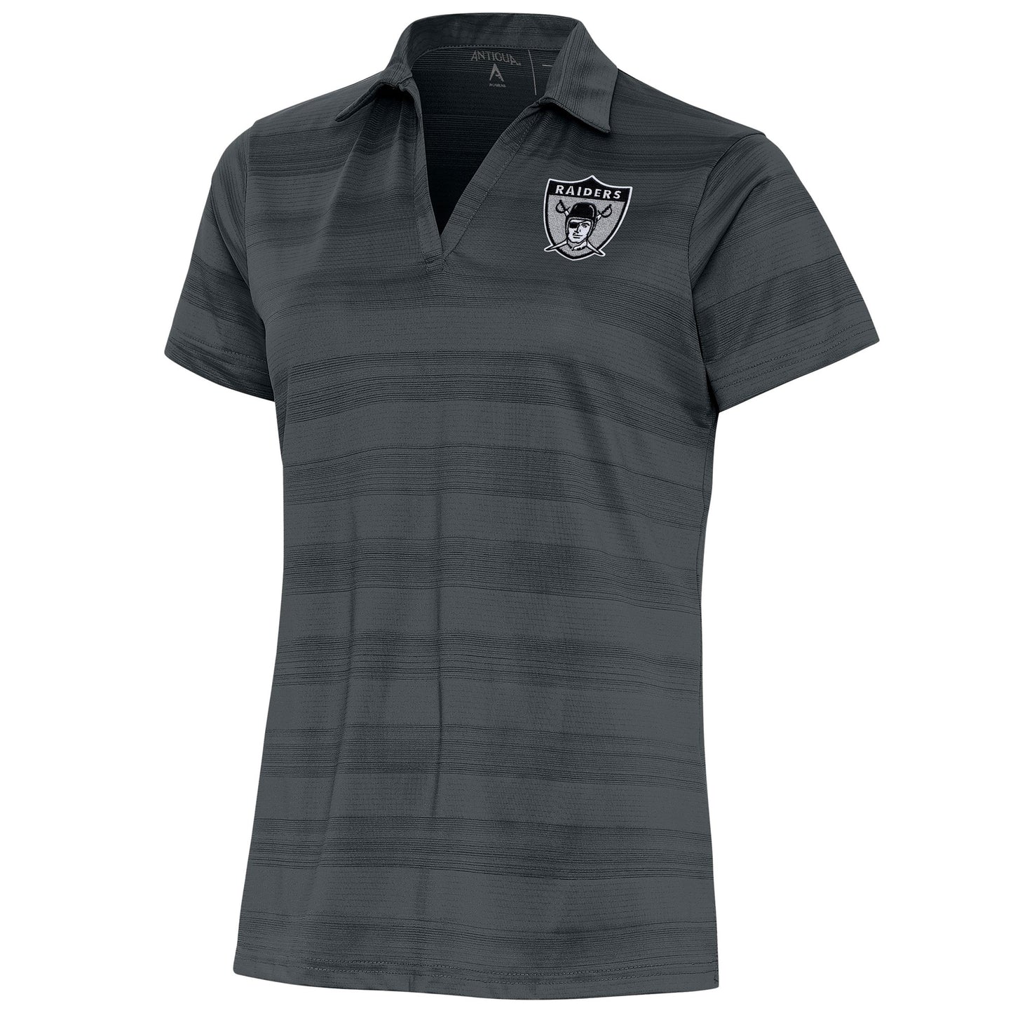 Women's Antigua Charcoal Las Vegas Raiders Throwback Logo Compass Polo