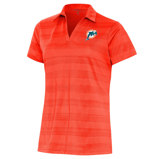 Women's Antigua Orange Miami Dolphins Throwback Logo Compass Polo