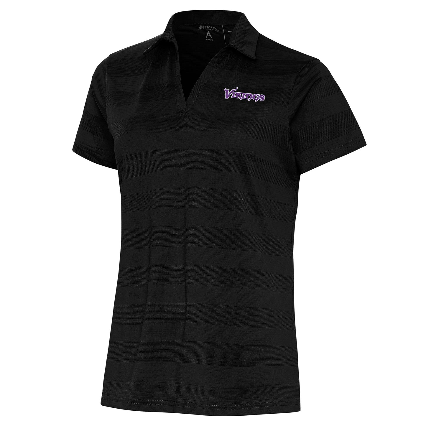 Women's Antigua Black Minnesota Vikings Throwback Logo Compass Polo