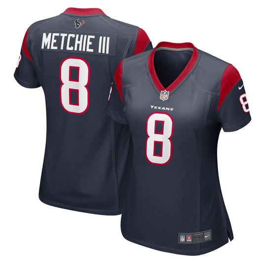 Women's Nike John Metchie III Navy Houston Texans Game Player Jersey