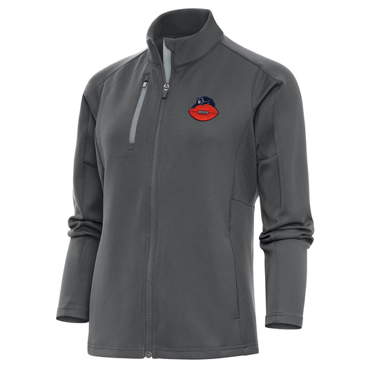 Women's Antigua Charcoal Chicago Bears Throwback Logo Generation Full-Zip Jacket