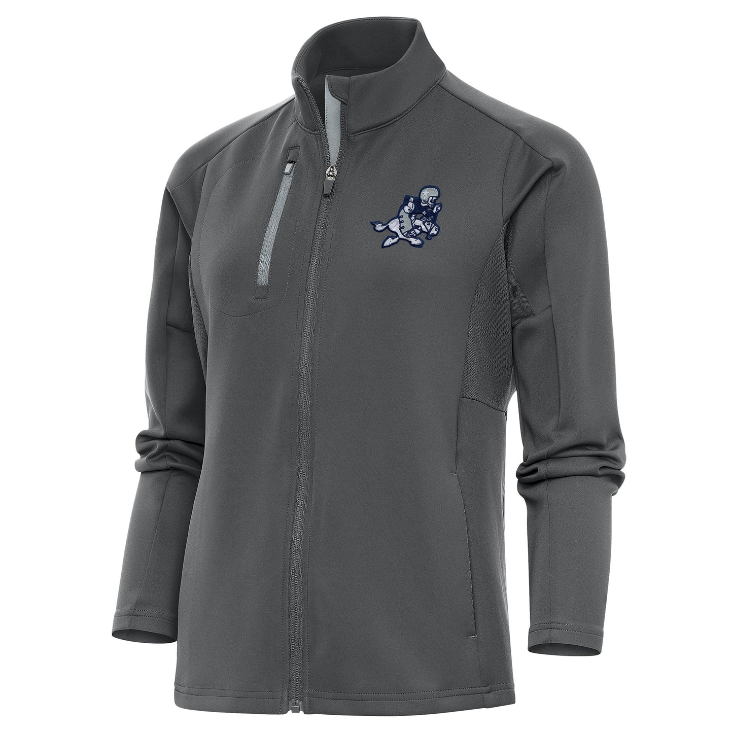 Women's Antigua Charcoal Dallas Cowboys Throwback Logo Generation Full-Zip Jacket