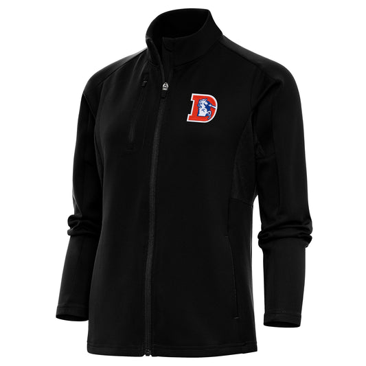 Women's Antigua Black Denver Broncos Throwback Logo Generation Full-Zip Jacket