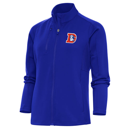 Women's Antigua Royal Denver Broncos Throwback Logo Generation Full-Zip Jacket