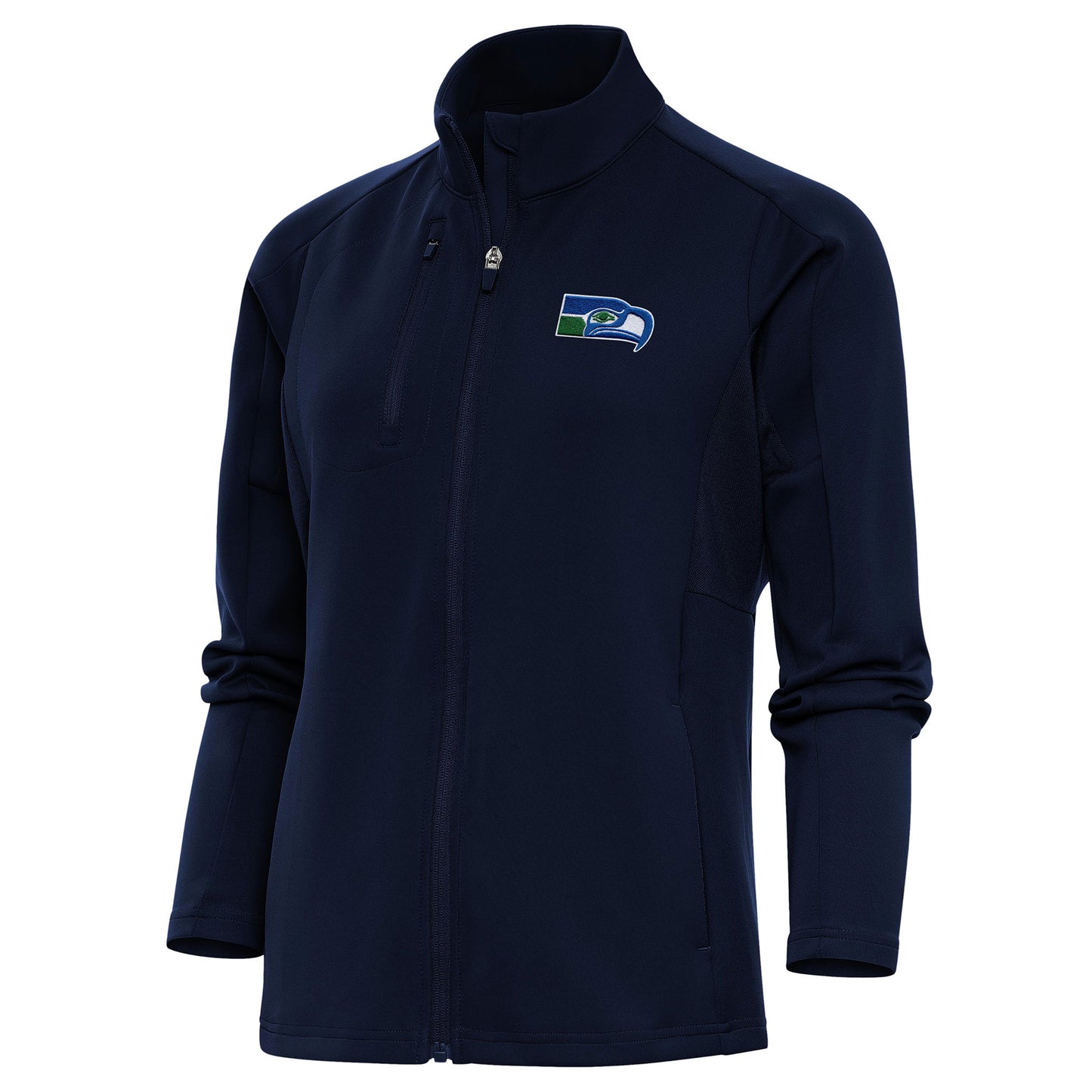 Women's Antigua Navy Seattle Seahawks Throwback Logo Generation Full-Zip Jacket